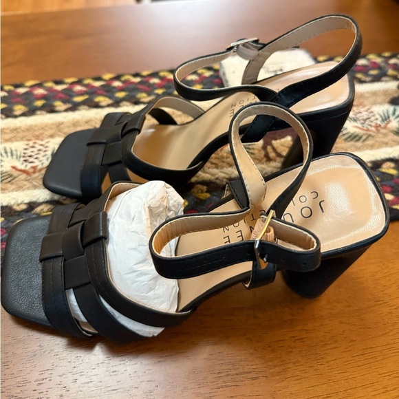 New nib journee collection black heels sandals sz 7 - Picture 2 of 6